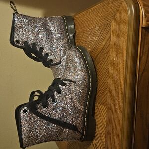 Glitter Lace-Up Boots